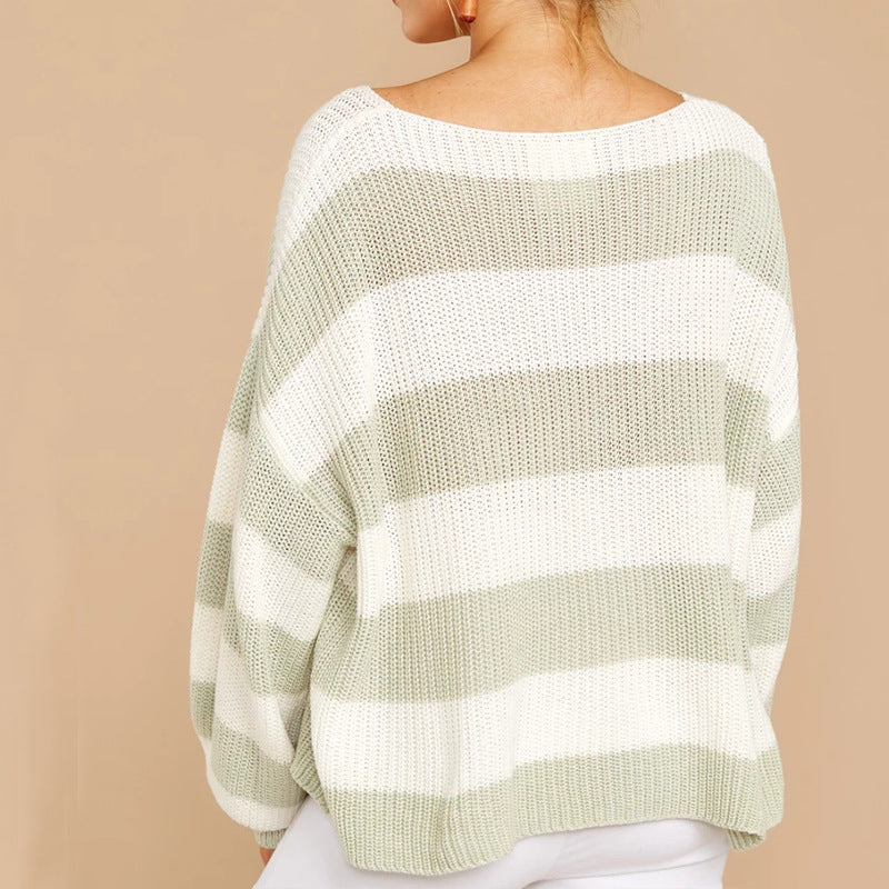 Damen lässiger Pullover mit weichem Strickmuster und Oversized-Schnitt R&B