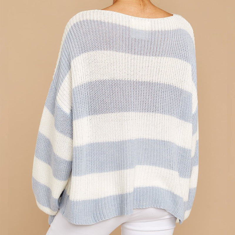 Damen lässiger Pullover mit weichem Strickmuster und Oversized-Schnitt R&B