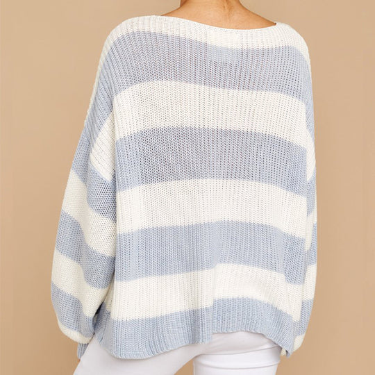 Damen lässiger Pullover mit weichem Strickmuster und Oversized-Schnitt R&B