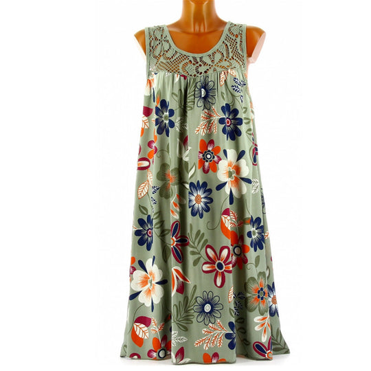 Damen Langkleid mit floraler Spitzenstruktur R&B
