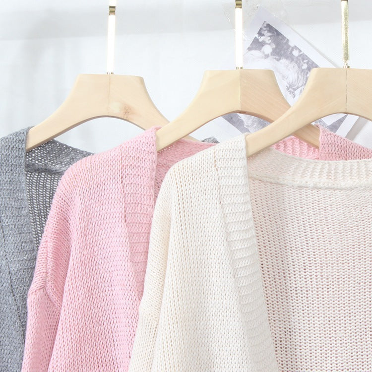 Damen gemütliche Strickjacke mit offenen Fronten und dekorativen Taschen R&B