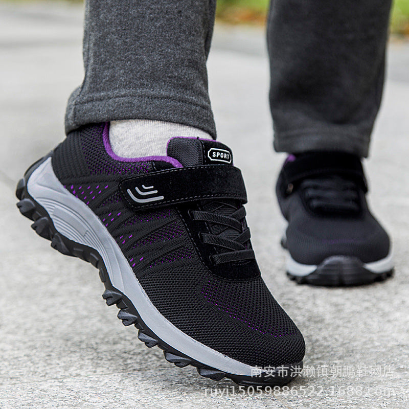 Damen Sportliche Trail-Laufschuhe mit rutschfestem Profil und elastischem Klettverschluss R&B