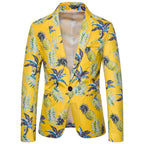 Damen Blazer mit exotischem Pflanzenmuster und modernem Schnitt