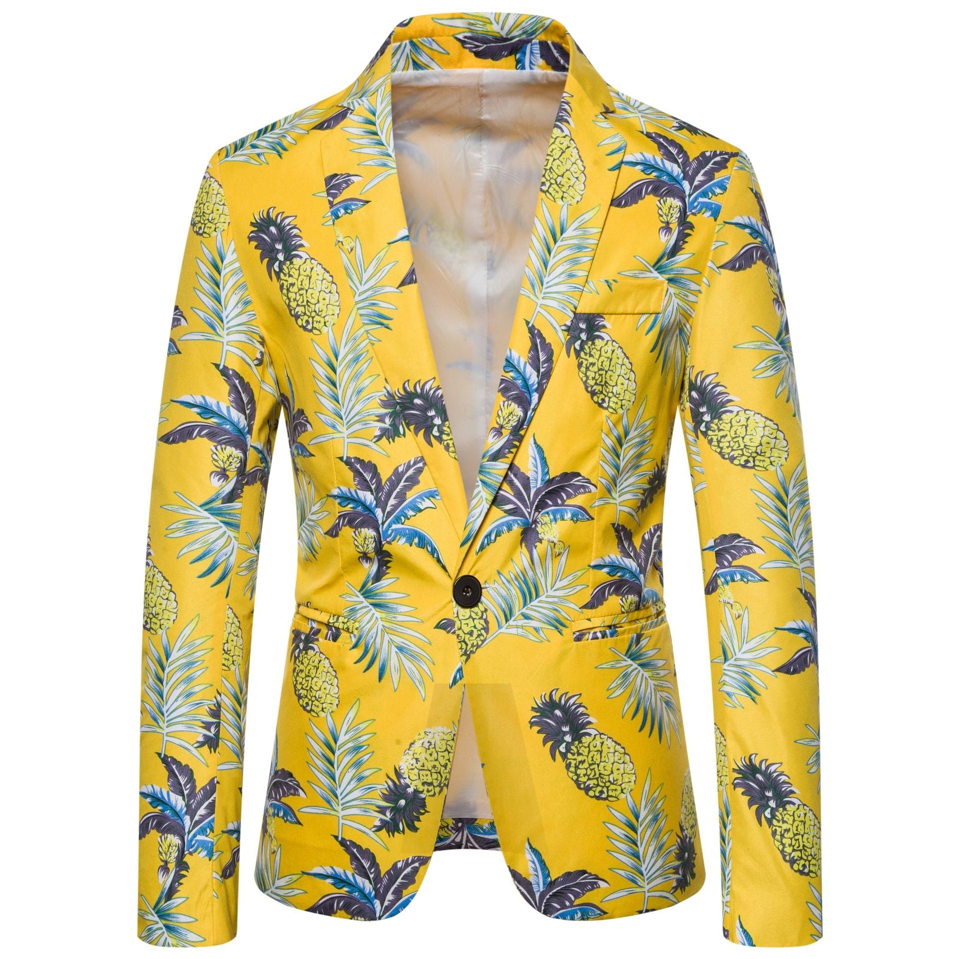 Damen Blazer mit exotischem Pflanzenmuster und modernem Schnitt