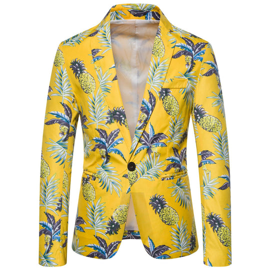 Damen Blazer mit exotischem Pflanzenmuster und modernem Schnitt R&B