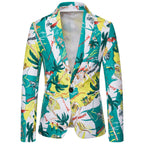 Damen Blazer mit exotischem Pflanzenmuster und modernem Schnitt