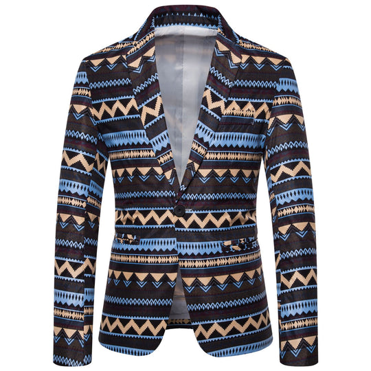 Herren Blazer mit modernem Ethno-Muster und komfortabler Passform R&B