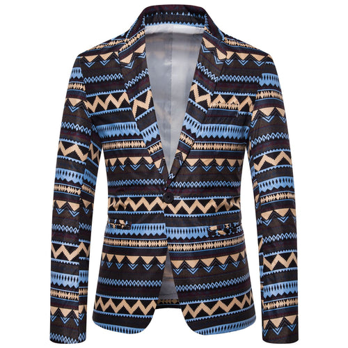 Herren Blazer mit modernem Ethno-Muster und komfortabler Passform R&B