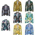 Damen Blazer mit exotischem Pflanzenmuster und modernem Schnitt