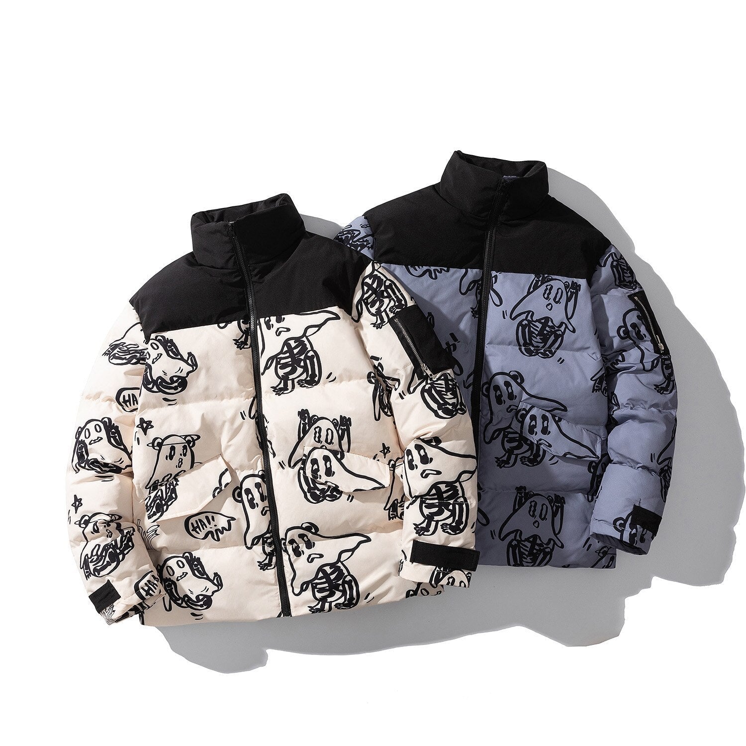 R&B | Bedruckte wattierte Jacke