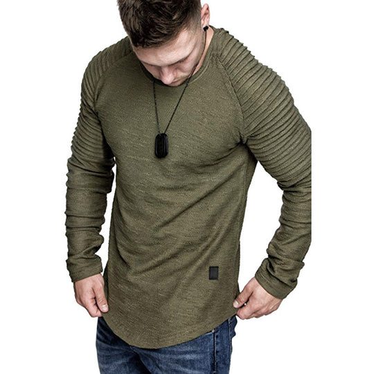 Herren Langarmshirt mit innovativem Rippdesign und modernem Schnitt R&B