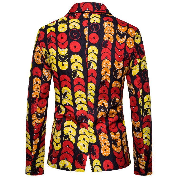 Damen Blazer mit auffälligem Musterdruck und tailliertem Schnitt