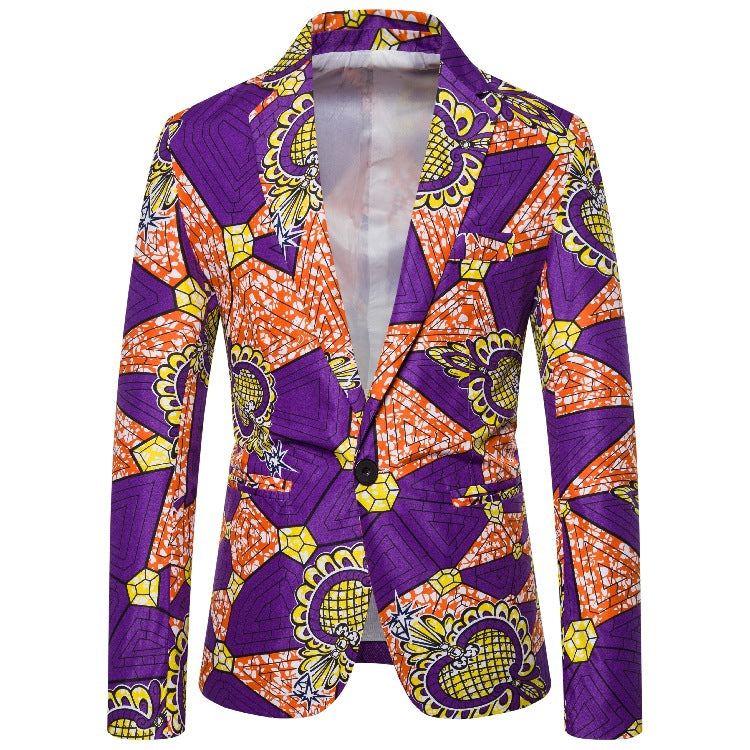 Damen Blazer mit auffälligem afrikanischem Print und eleganter Passform