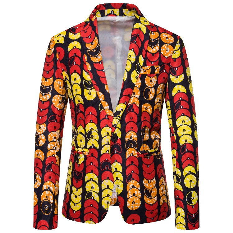 Damen Blazer mit auffälligem Musterdruck und tailliertem Schnitt