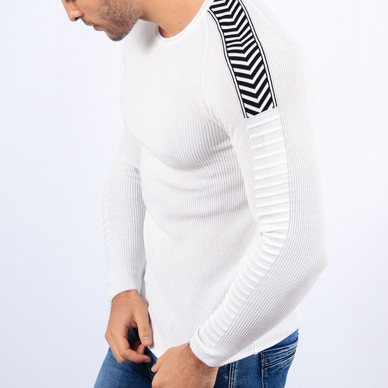 Herren körperbetontes Langarmshirt mit strukturiertem Design R&B
