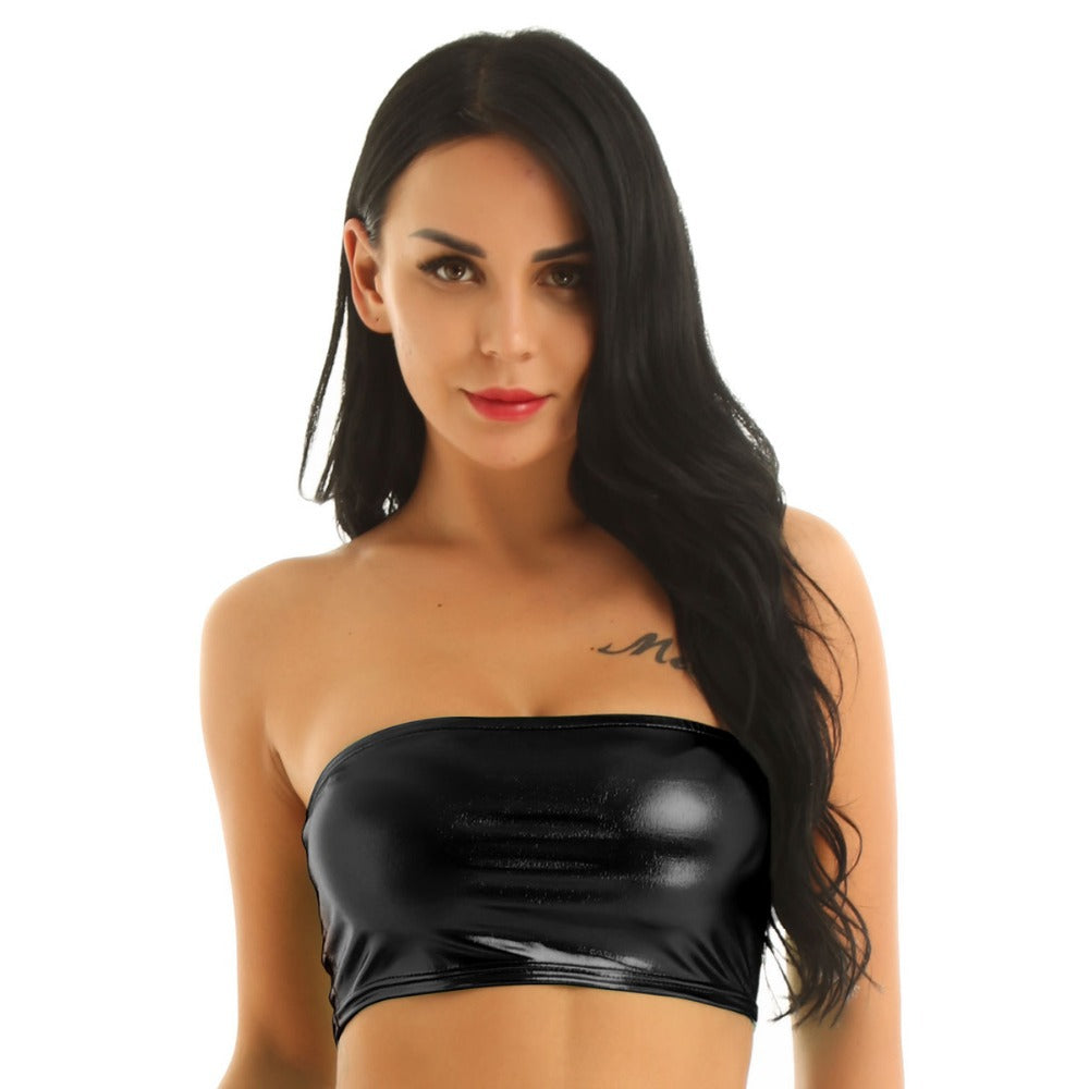 Damen Bustier im schimmernden Metallic-Design R&B