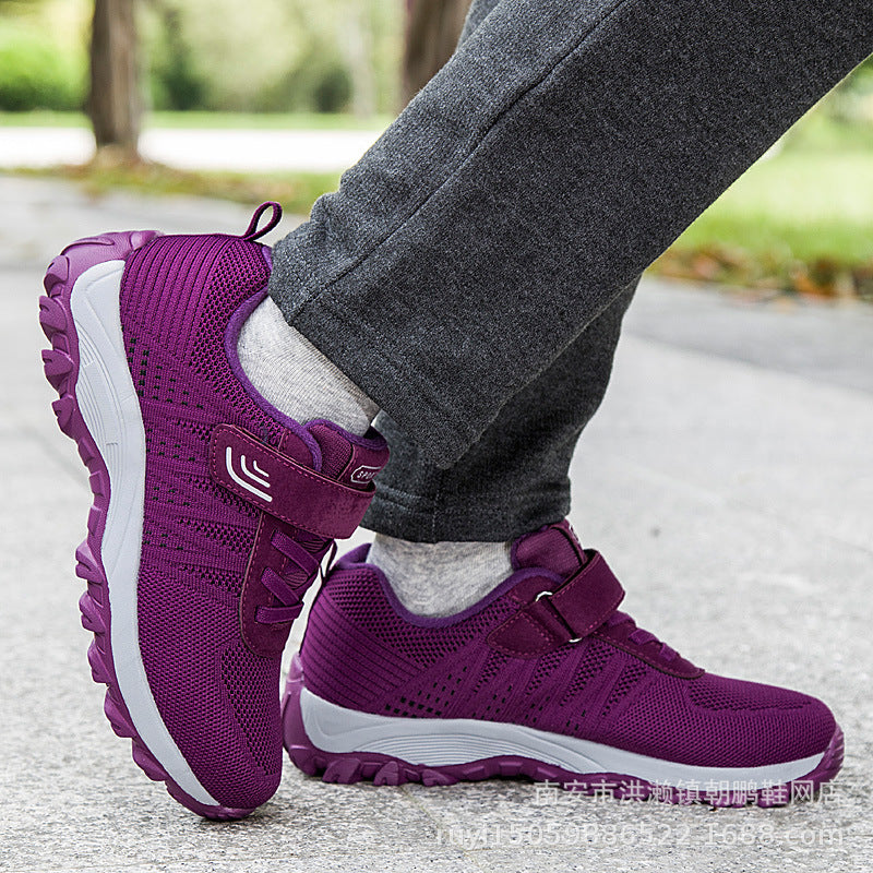 Damen Sportliche Trail-Laufschuhe mit rutschfestem Profil und elastischem Klettverschluss R&B