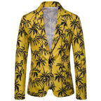 Damen Blazer mit exotischem Pflanzenmuster und modernem Schnitt