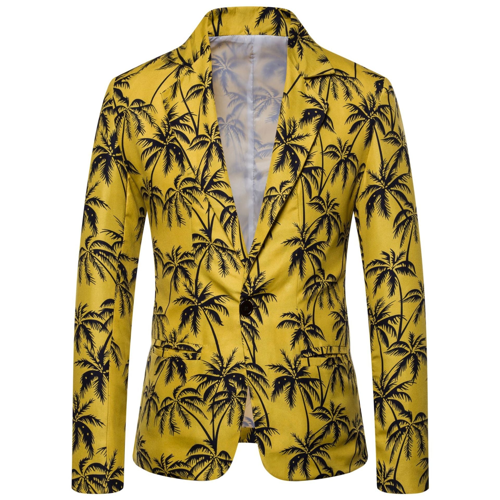 Damen Blazer mit exotischem Pflanzenmuster und modernem Schnitt