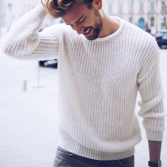 Herren lässiger Strickpullover mit modernen Strukturen R&B