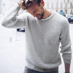 Herren lässiger Strickpullover mit modernen Strukturen R&B