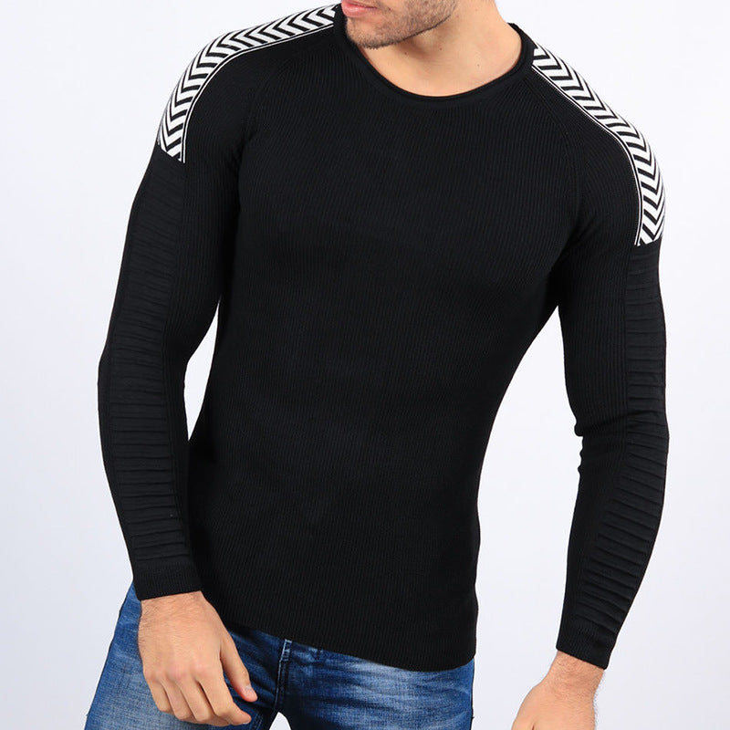Herren körperbetontes Langarmshirt mit strukturiertem Design R&B