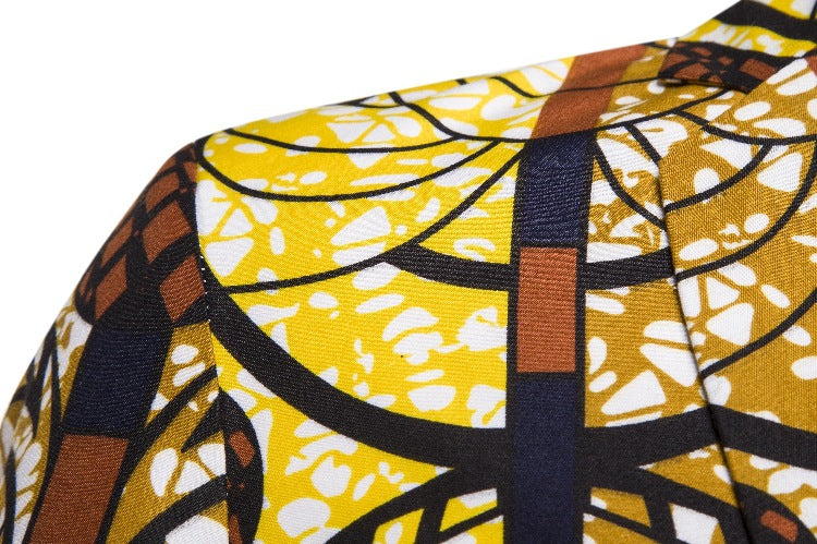 Damen Blazer mit exotischem Musterdruck und eleganter Passform