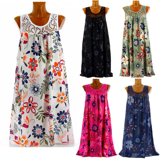 Damen Langkleid mit floraler Spitzenstruktur R&B