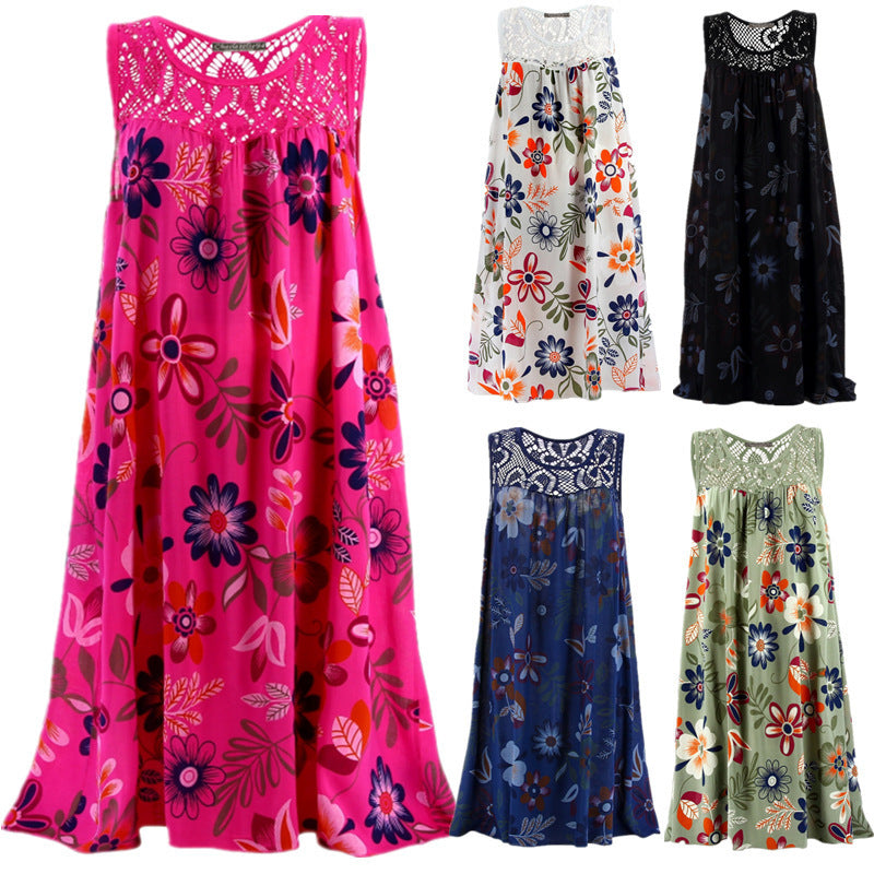 Damen Langkleid mit floraler Spitzenstruktur R&B