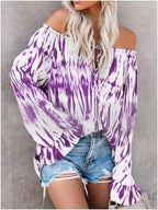 Damen Freizeitbluse mit Off-Shoulder Schnitt und lässigen Rüschendetails