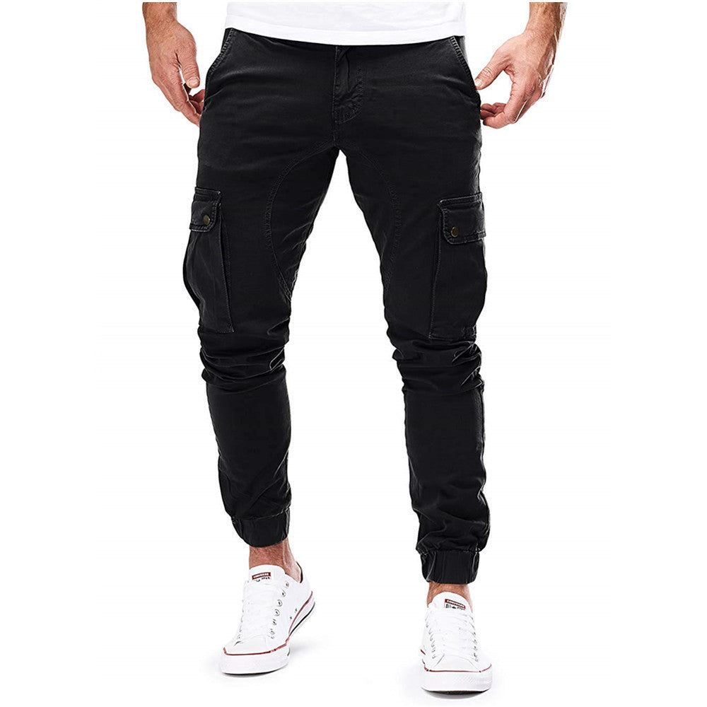 Herren Cargo-Hose mit elastischen Bündchen und multifunktionalen Taschen