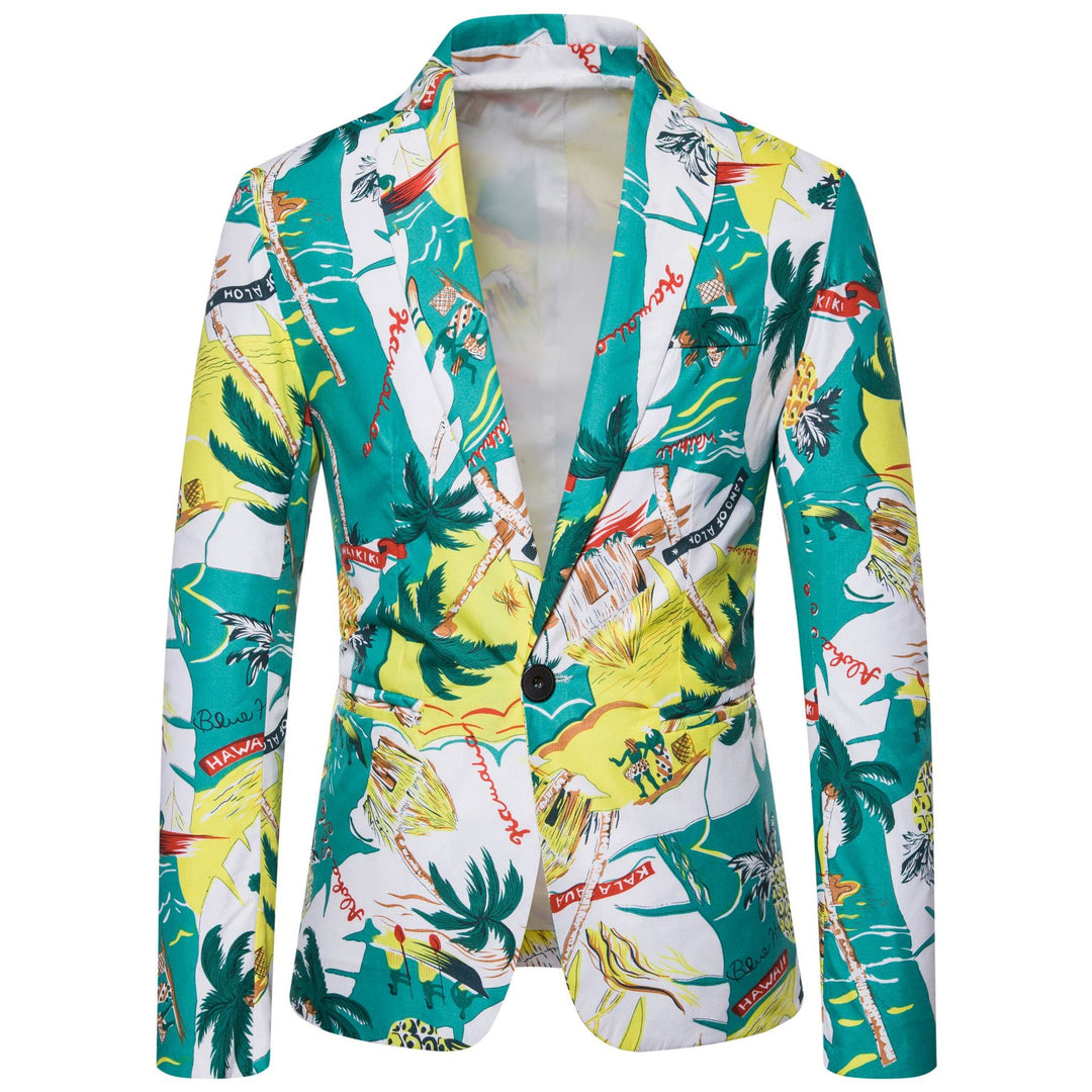 Damen Blazer mit exotischem Pflanzenmuster und modernem Schnitt R&B