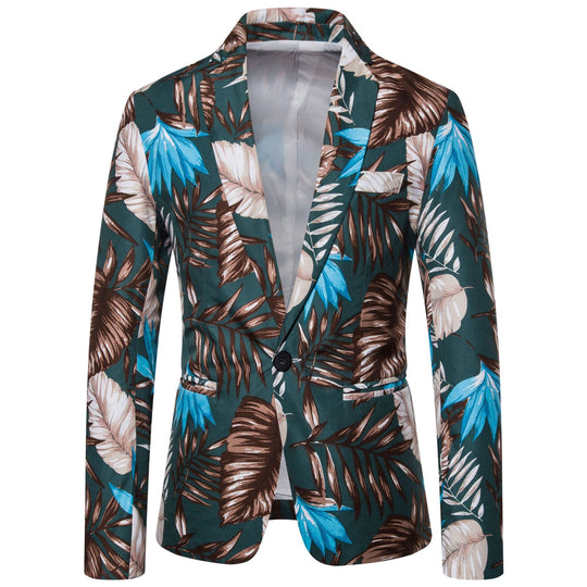 Damen Blazer mit exotischem Pflanzenmuster und modernem Schnitt R&B