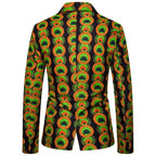 Damen Blazer mit auffälligem afrikanischem Muster und taillierter Passform