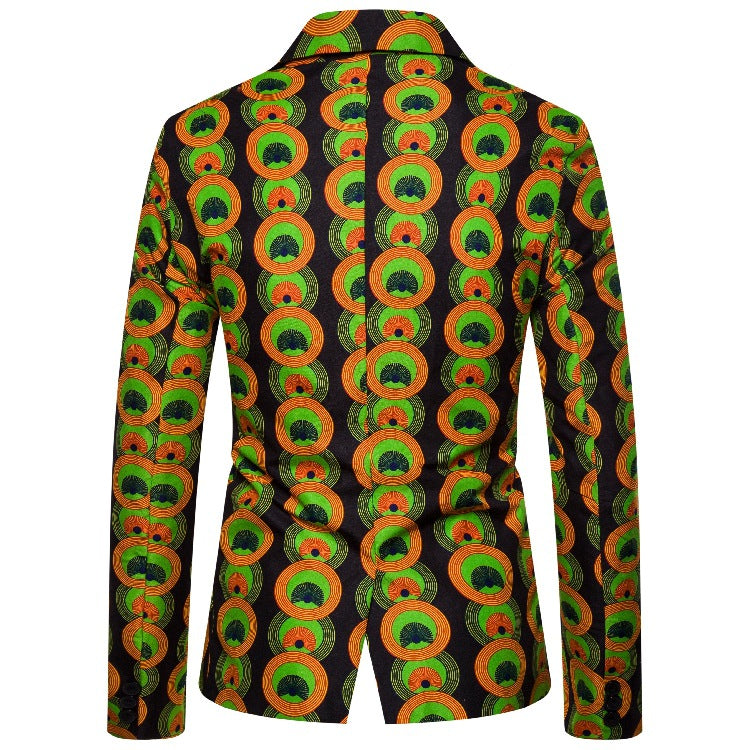Damen Blazer mit auffälligem afrikanischem Muster und taillierter Passform
