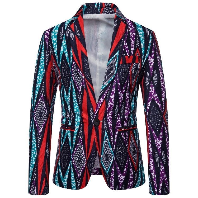 Herren Blazer mit kreativem geometrischen Muster und modernem Schnitt