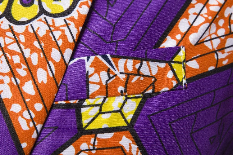 Damen Blazer mit auffälligem afrikanischem Print und eleganter Passform