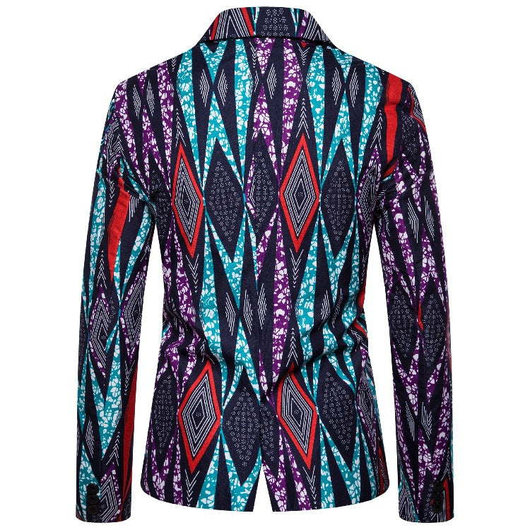 Herren Blazer mit kreativem geometrischen Muster und modernem Schnitt