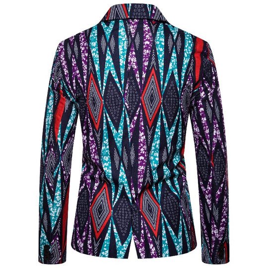Herren Blazer mit kreativem geometrischen Muster und modernem Schnitt R&B