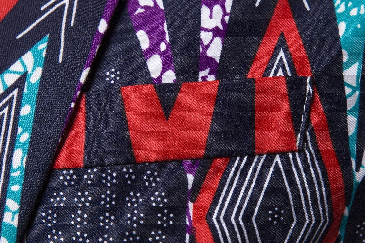 Herren Blazer mit kreativem geometrischen Muster und modernem Schnitt