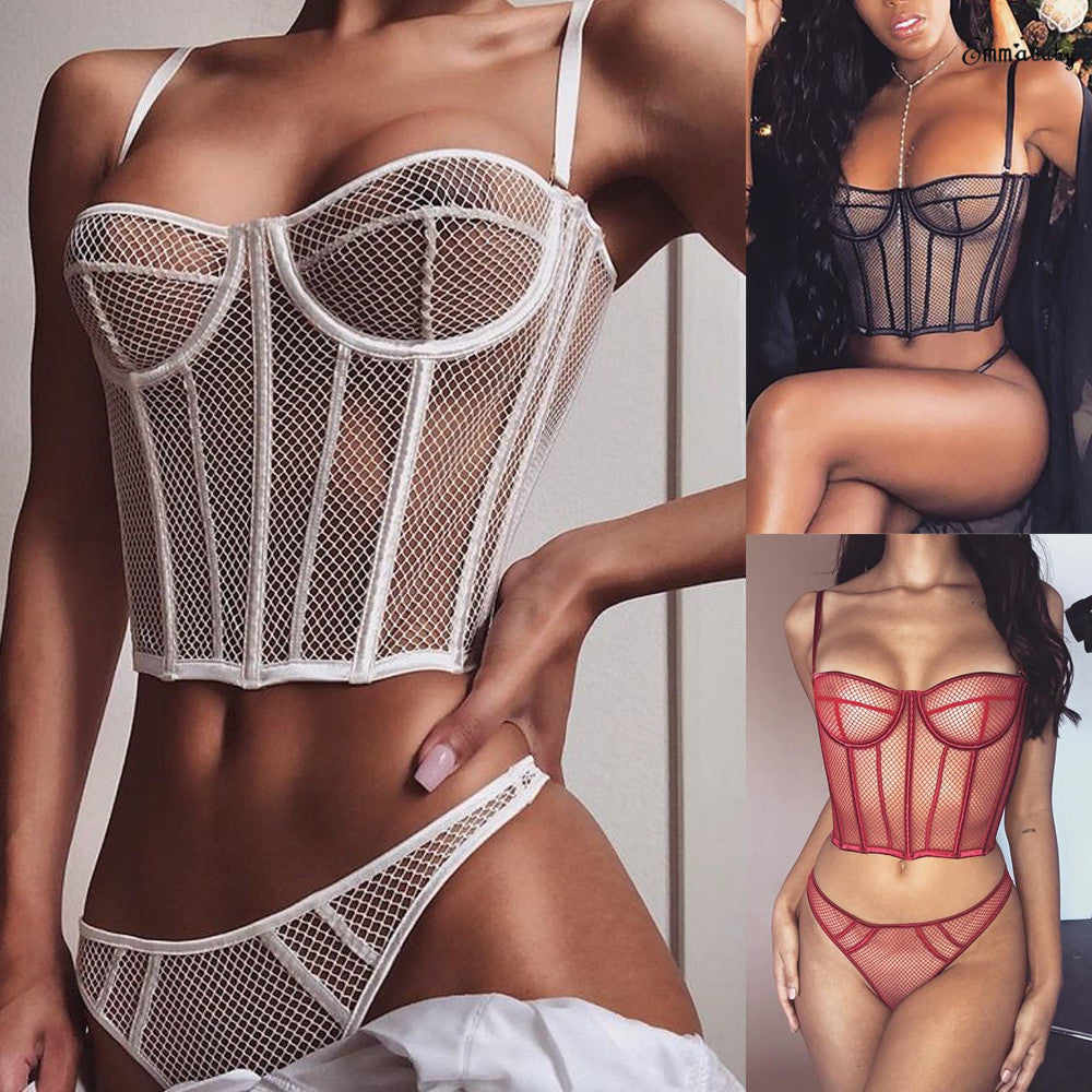 Damen Netz-Bustier mit Corsage-Design und verführerischen Details R&B