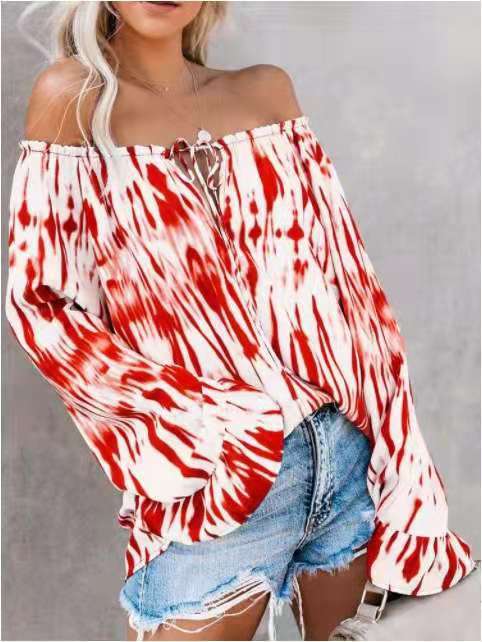 Damen Freizeitbluse mit Off-Shoulder Schnitt und lässigen Rüschendetails