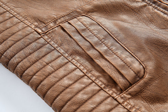 Herren stylische Bikerjacke aus Kunstleder mit detailreichen Steppnähten R&B