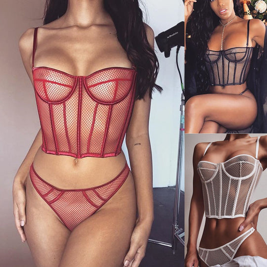 Damen Netz-Bustier mit Corsage-Design und verführerischen Details R&B