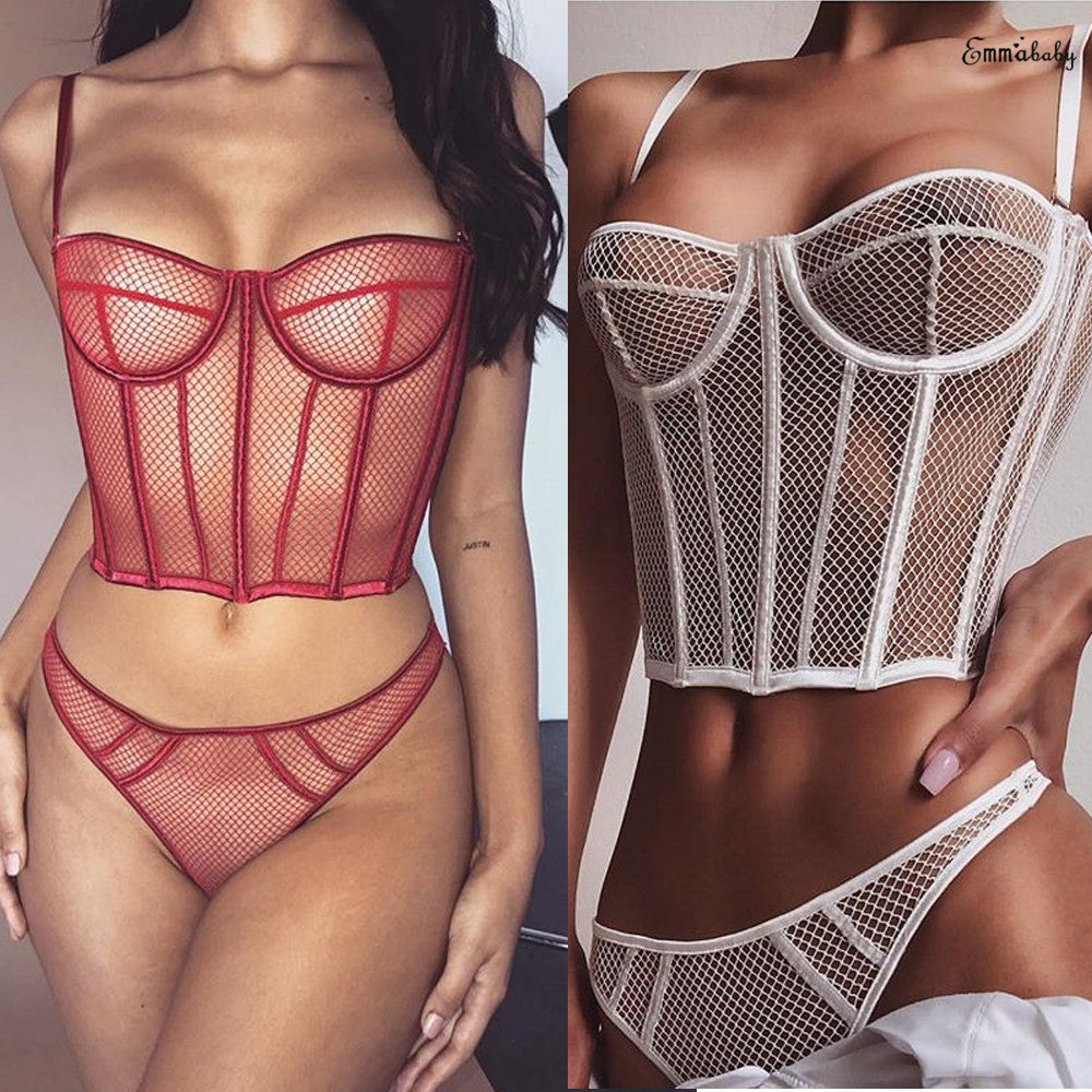 Damen Netz-Bustier mit Corsage-Design und verführerischen Details R&B