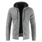 Herren moderne Strickjacke mit Kapuze und weichem Innenfutter R&B