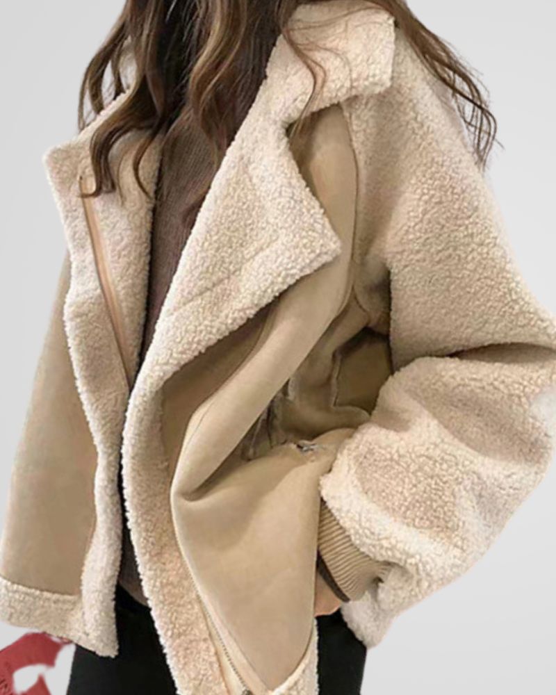 R&B | Teddy Winterjacke mit Luxuriösem Wildlederlook