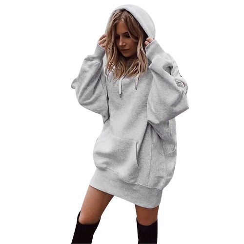 Damen Oversized Kapuzenkleid R&B