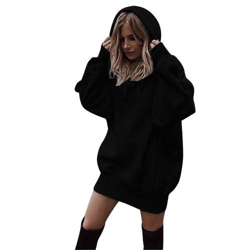 Damen Oversized Kapuzenkleid R&B