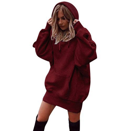 Damen Oversized Kapuzenkleid R&B